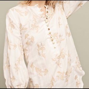 Anthropologie Floreat Atley Embroidered Tunic